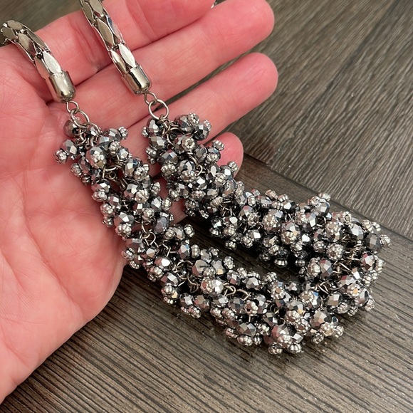 Vintage Style Necklace with Cut Glass Silver Colored Beads - Picture 7 of 13